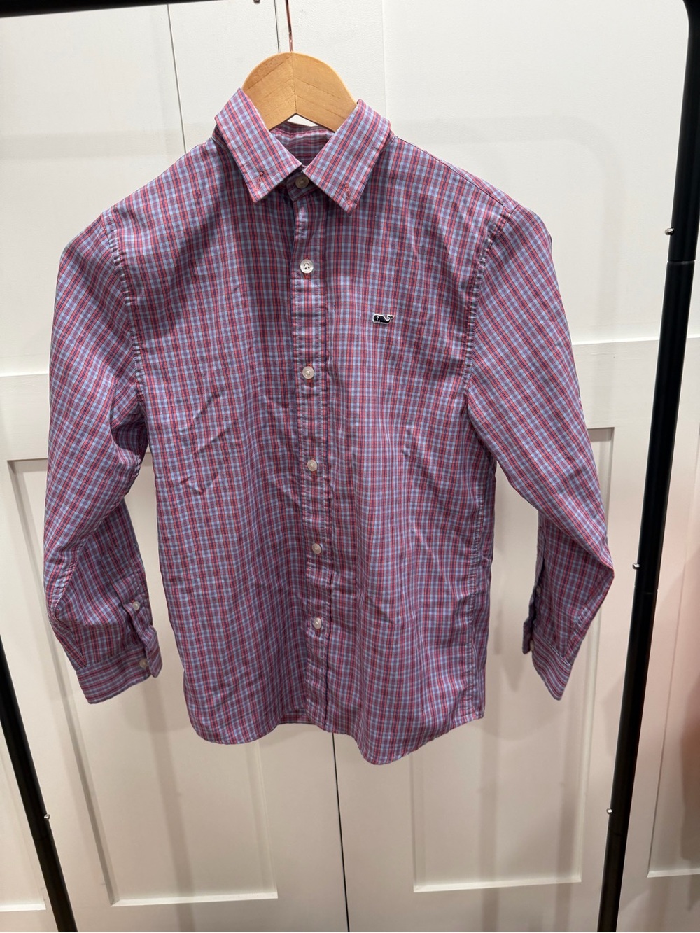 Boy’s Vineyard Vines Red & Blue Plaid Button-Up Shirt